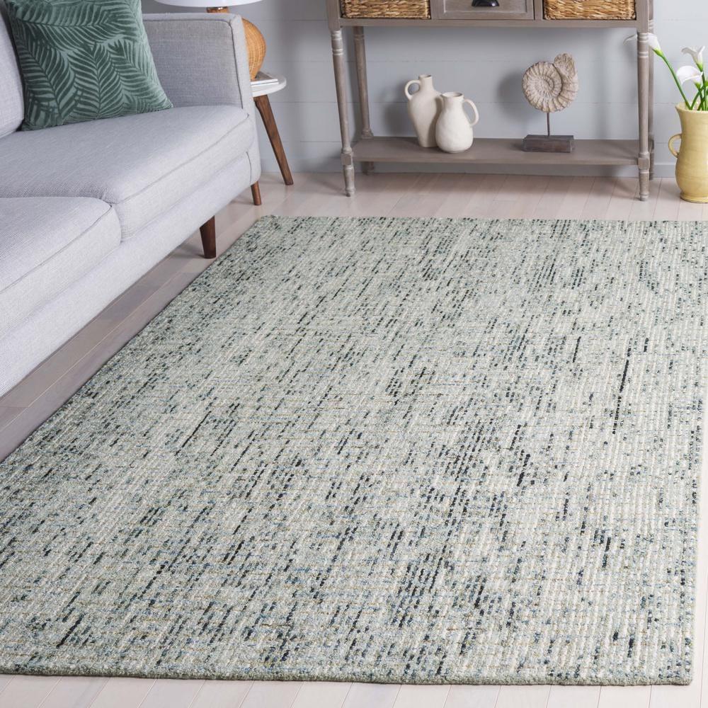 SAFAVIEH Abstract Delia Geometric Wool Area Rug, Green/Ivory, 8' x 10'