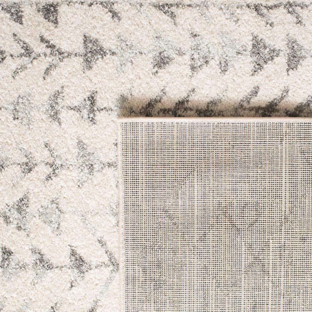 Tulum TUL262 Power Loomed Area Rug - Ivory/Grey - 3' round - Safavieh.