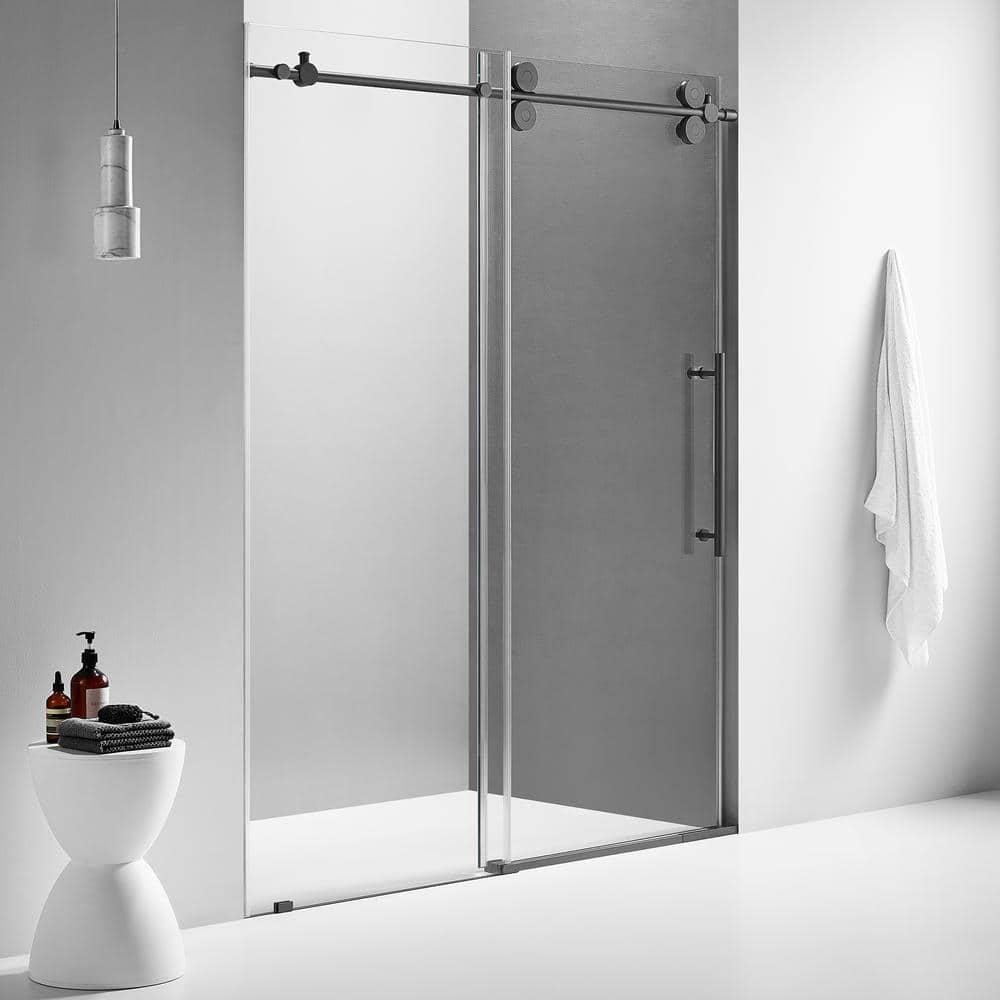 52'' W 74'' H Frameless Rectangle Reversible Shower Enclosure