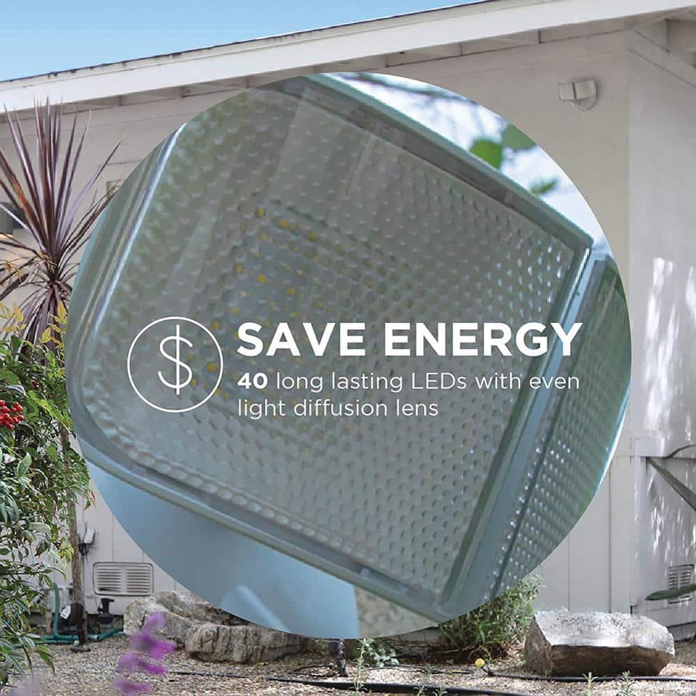 Home Zone Security 2 - Head LED Battery Powered Outdoor Security Flood Light with Motion Sensor