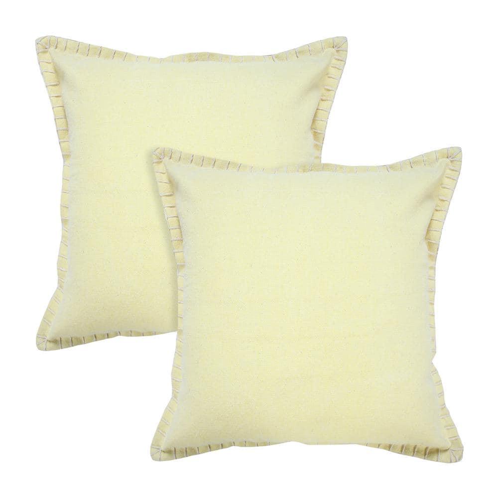 Contemporary Solid Stonewashed Handmade Cotton Throw Pillow Set