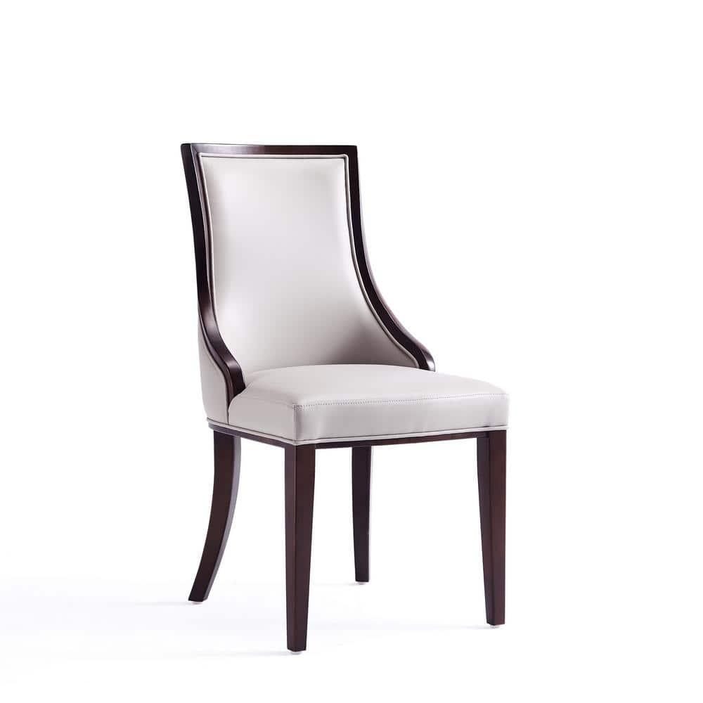 Manhattan Comfort Grand 18.5" Faux Leather Dining Chair in Gray (Set of 4)