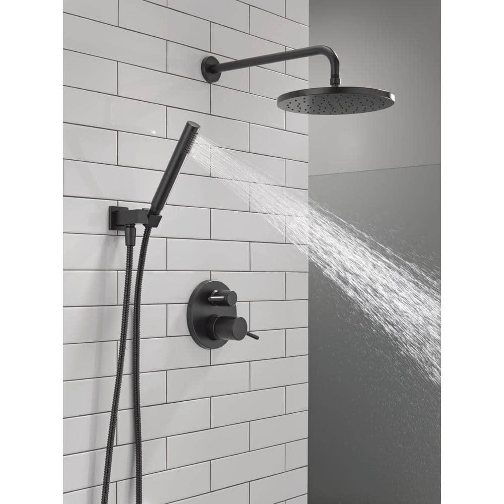 Modern Raincan Round Shower System, Rain Shower Head with Handheld Spray, Shower Faucet Set