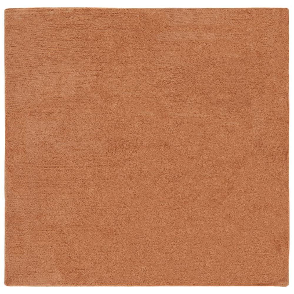 Faux Rabbit Fur FRF500 Power Loomed Machine Washable Indoor Area Rug - Brown - 6'x6' - Safavieh