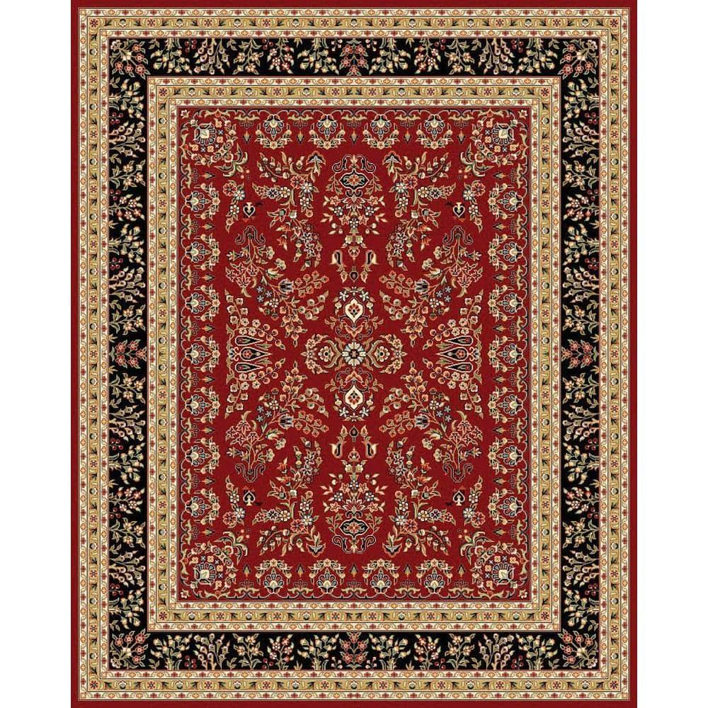 Lyndhurst LNH331 Power Loomed Area Rug - Red/Black - 8'x11' - Safavieh.