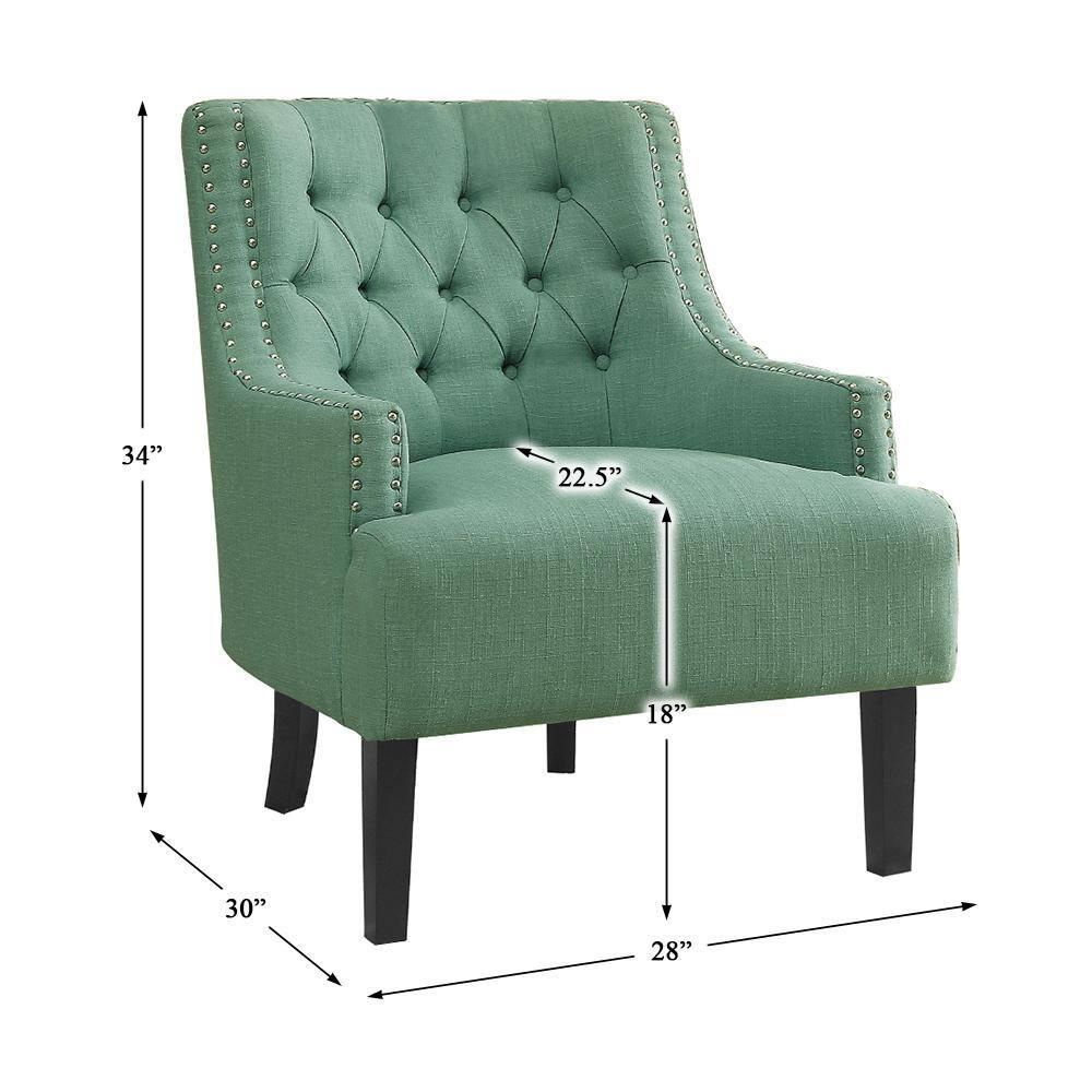Lexicon Charisma Upholstered Accent Chair in Teal