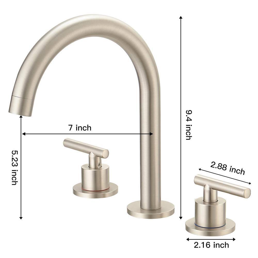 Widespread 2-handle Bathroom Faucet with Drain Assembly