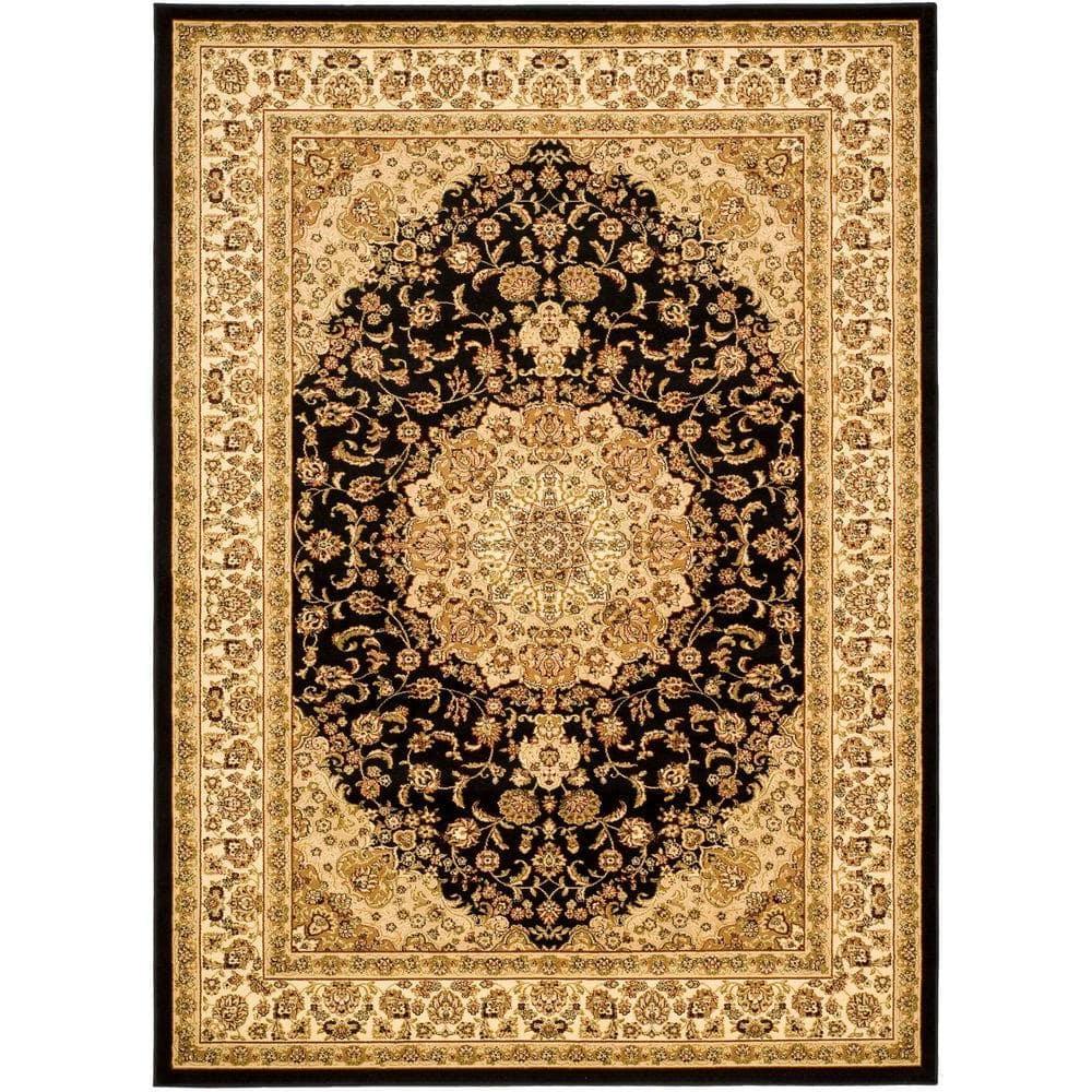 Lyndhurst LNH222 Power Loomed Area Rug - Black/Ivory - 5'3"x7'6" - Safavieh