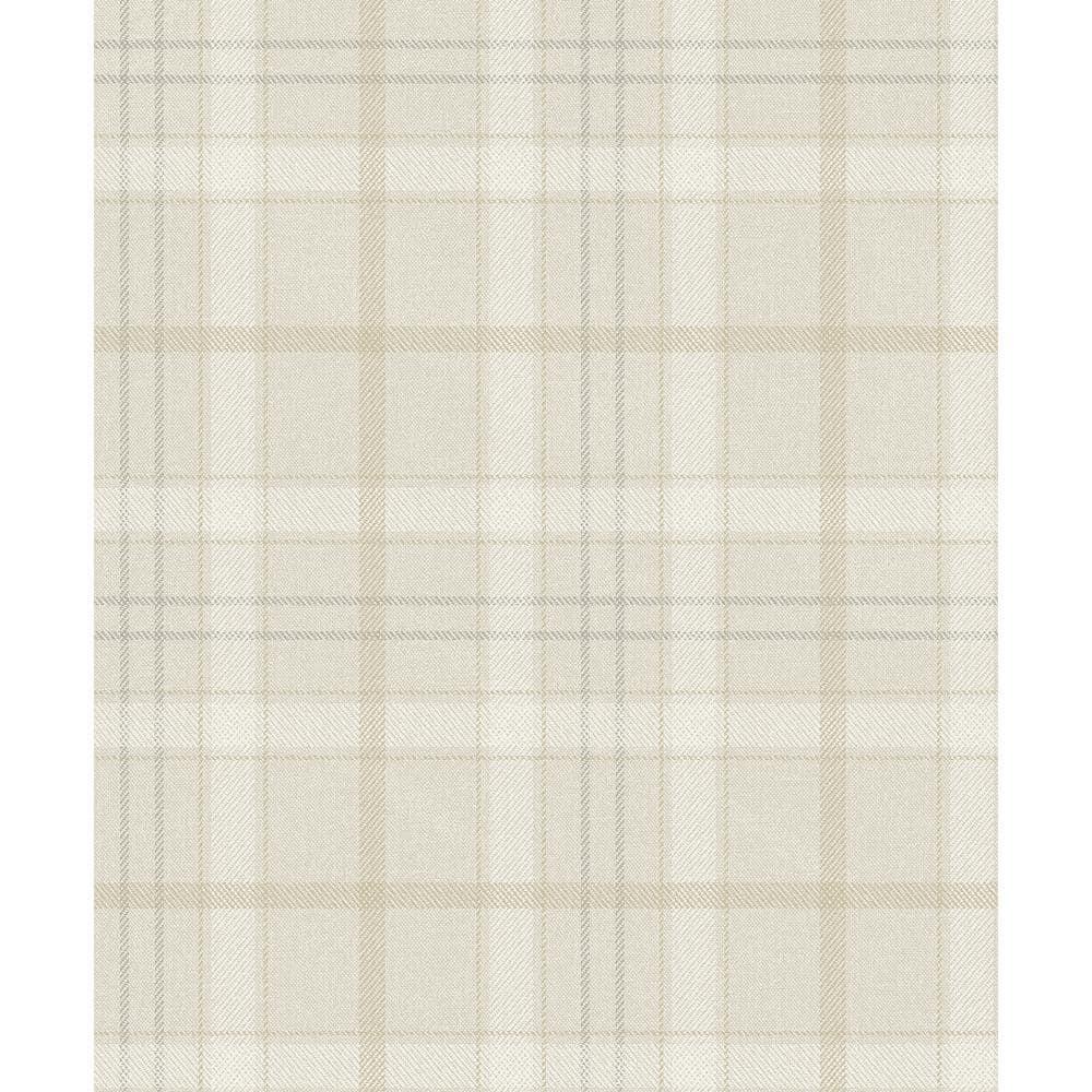 NextWall Neutral Tailor Plaid Peel and Stick Wallpaper - 20.9 in. W x 18 ft. L Roll