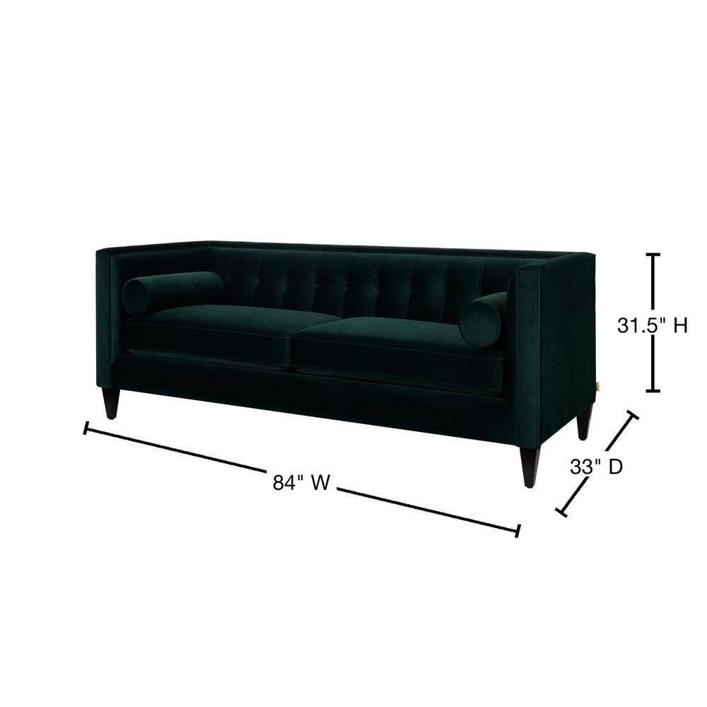 Jack Tufted Tuxedo Sofa Double Cushion, Hunter Green