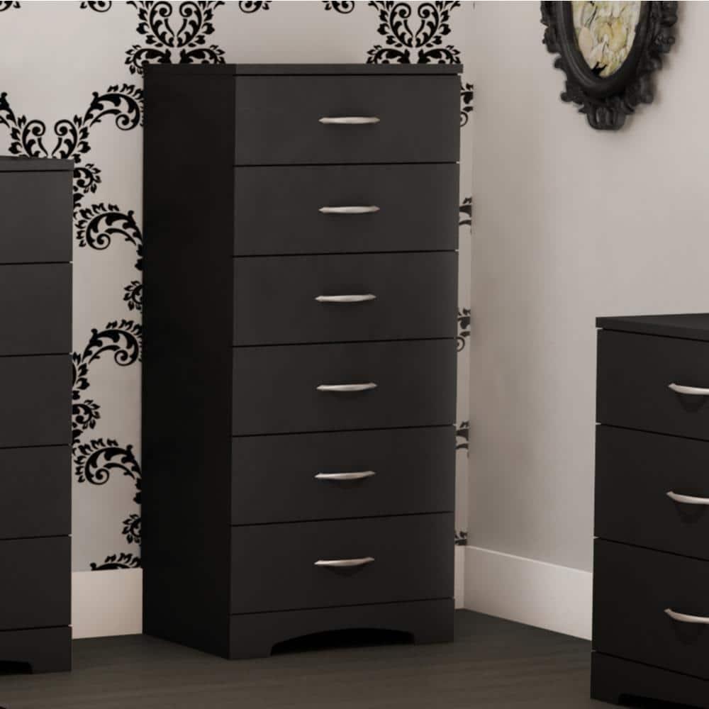South Shore SoHo 6-Drawer Lingerie Chest, Pure Black