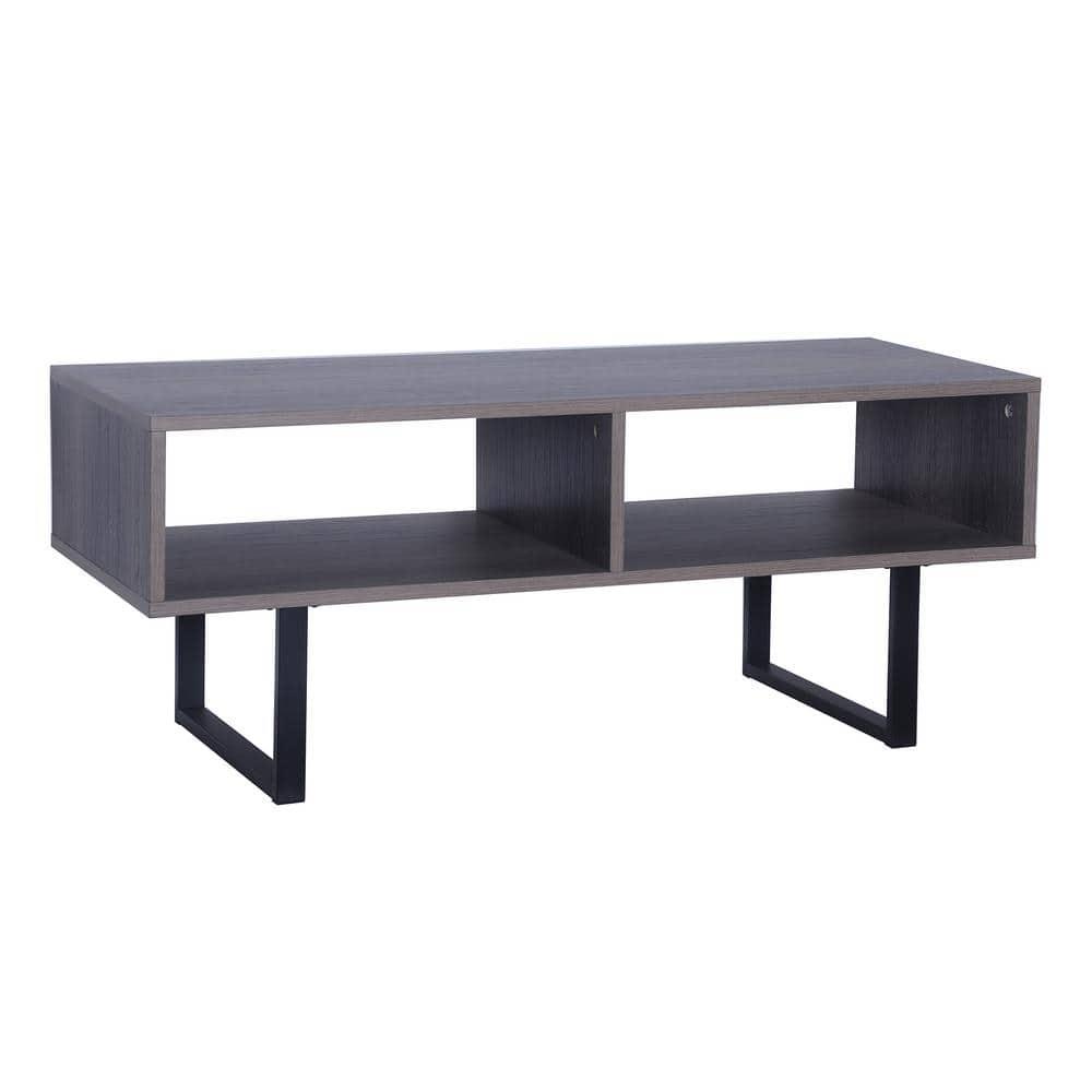Household Essentials Jamestown TV Stand: Engineered Wood, Iron Frame, for 42" TVs Ashwood