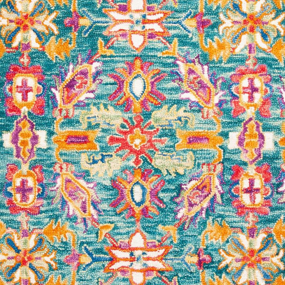 Aspen APN113 Hand Tufted Area Rug - Turquoise/Purple - 7' X 7' Square - Safavieh.