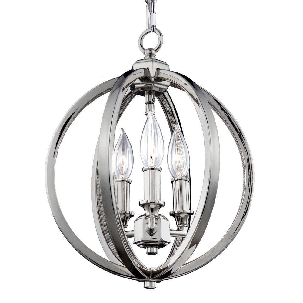 Generation Lighting Corinne 11 1/4" Nickel and Crystal Orb Pendant