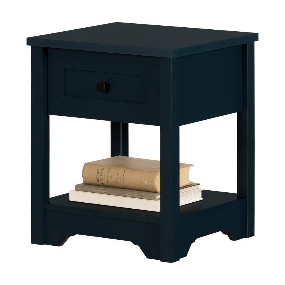 Farnel End Table Navy Blue - South Shore: Laminated Particle Board, 22.5" High, CARB Certified