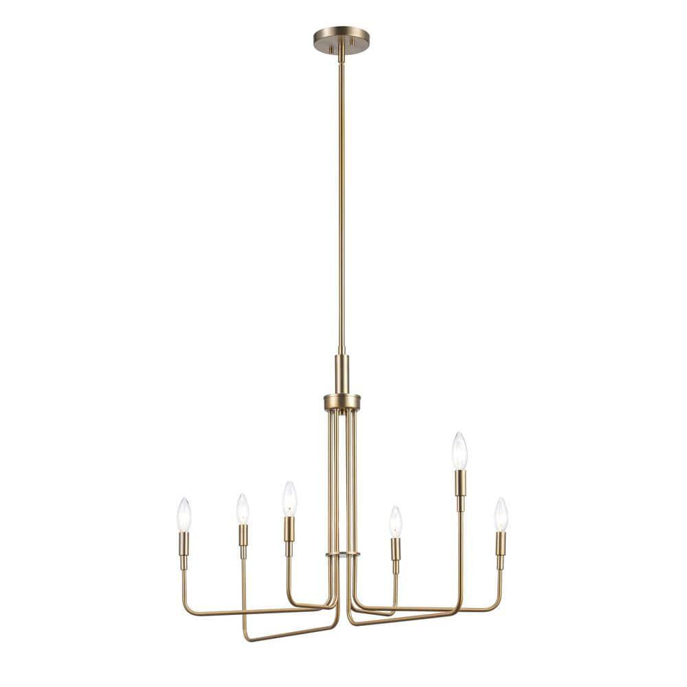 Charlotte Midcentury Modern Antique Gold Cluster Chandelier