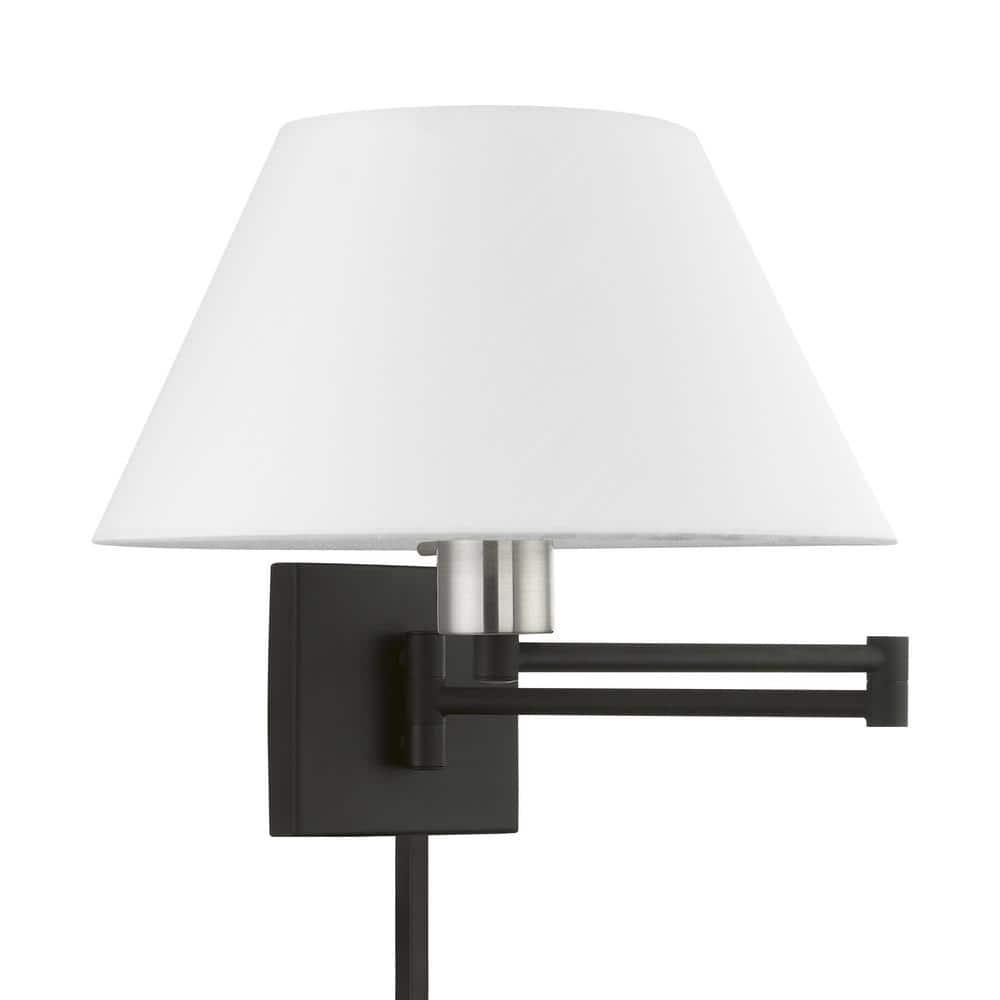 Livex Lighting 1 - Light Wall Light in  Black/Brushed Nickel