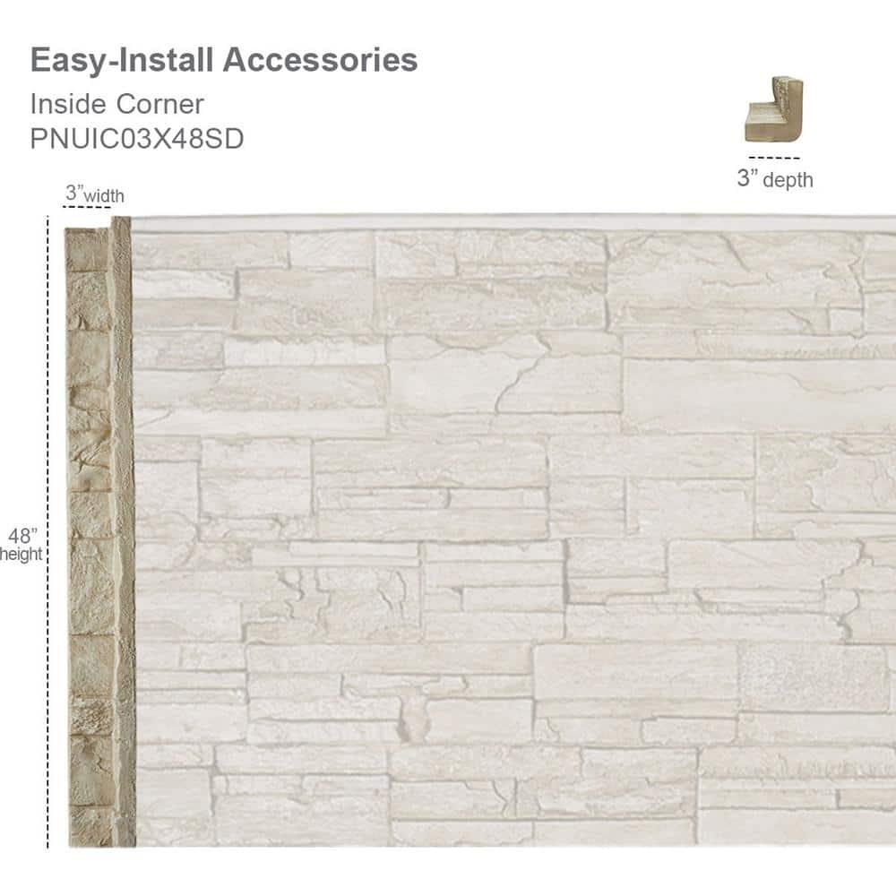 Ekena Millwork Universal Inside Corner for EverStone Faux Stone Siding Panels