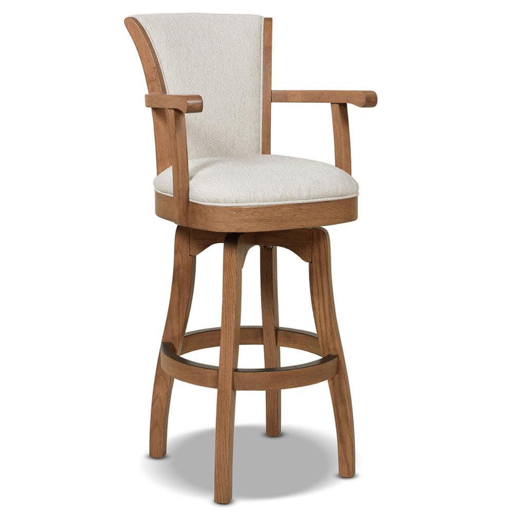 Jennifer Taylor Home Williams 31" Swivel Bar Stool with Armrests White Pepper