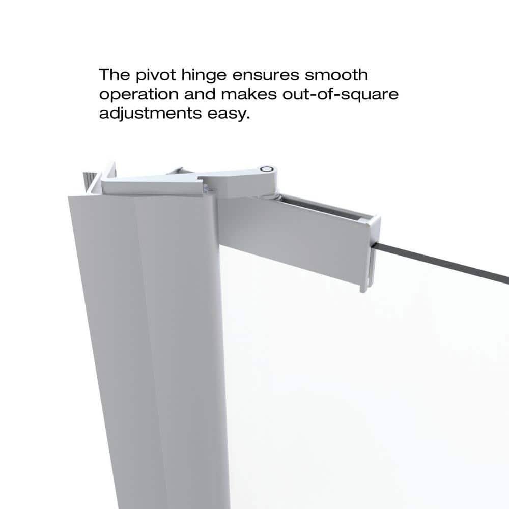 Armon 32.75" W x 66" H Pivot Semi-Frameless Shower Door