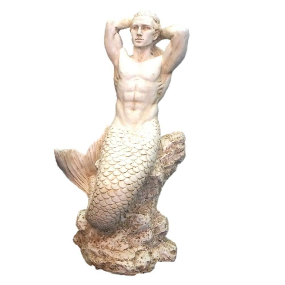 HomeStyles Life's a Beach Sexy Merman Mermaid on Coastal Rock Statue
