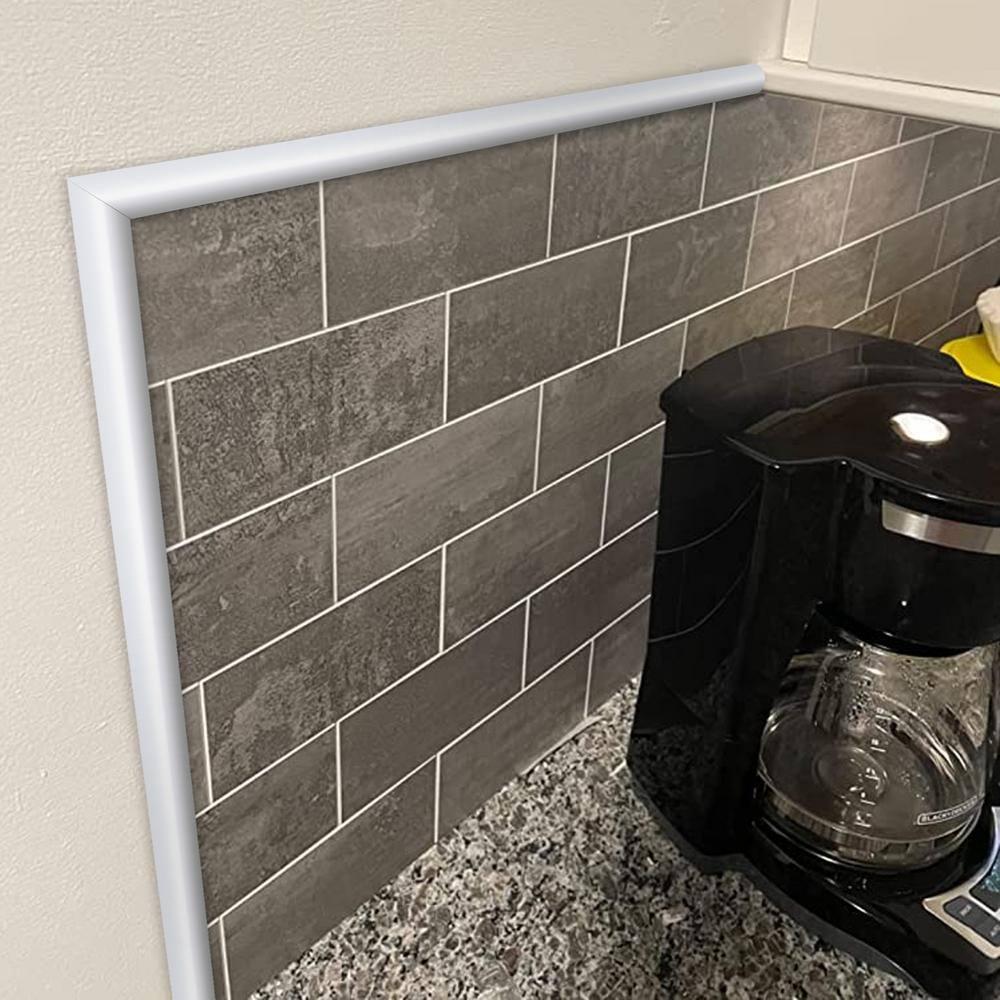 The Tiles Plaza Peel and Stick Tile Edge Trim for Backsplash Tile 15 Feet Self Adhesive PVC Trim Molding Decorative Trim, Matte Black