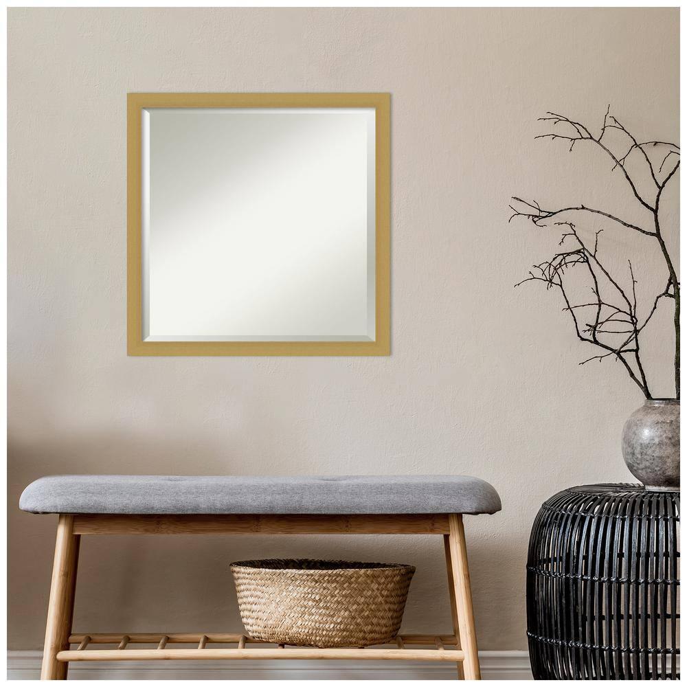 Amanti Art Grace Brushed Gold Narrow Framed Wall Mirror - 18 x 22 in
