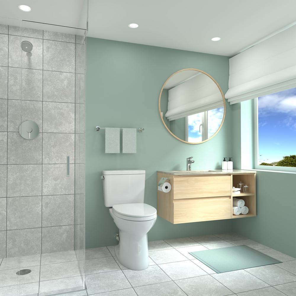 White Elongated High Efficiency Two-Piece Toilet with Seat