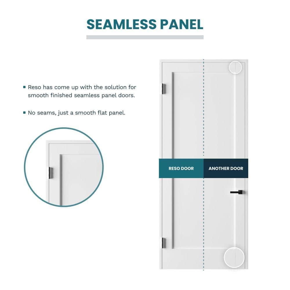 30 in. x 80 in. Left-Handed Solid Core White Primed Composite Single Pre-hung Interior Door Black Hinges