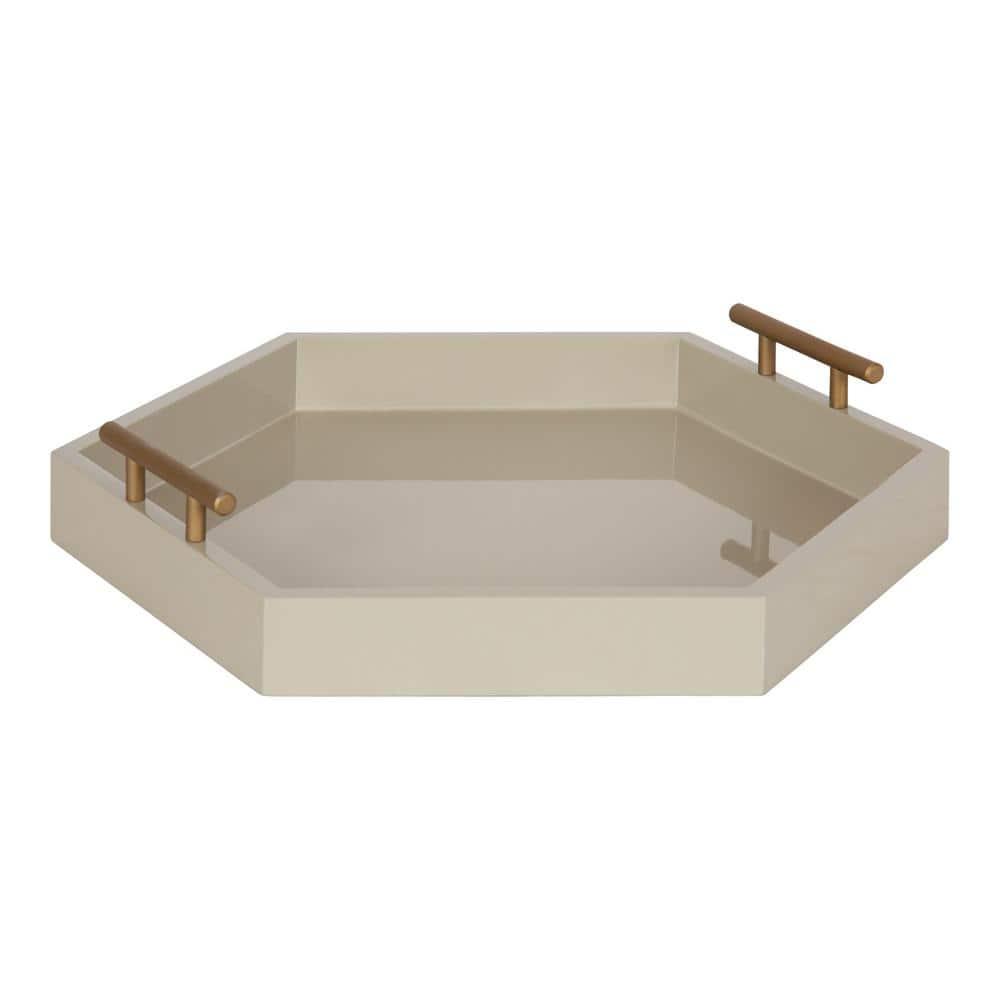 Kate and Laurel Lipton Tray, 18x18, Brown and Gold