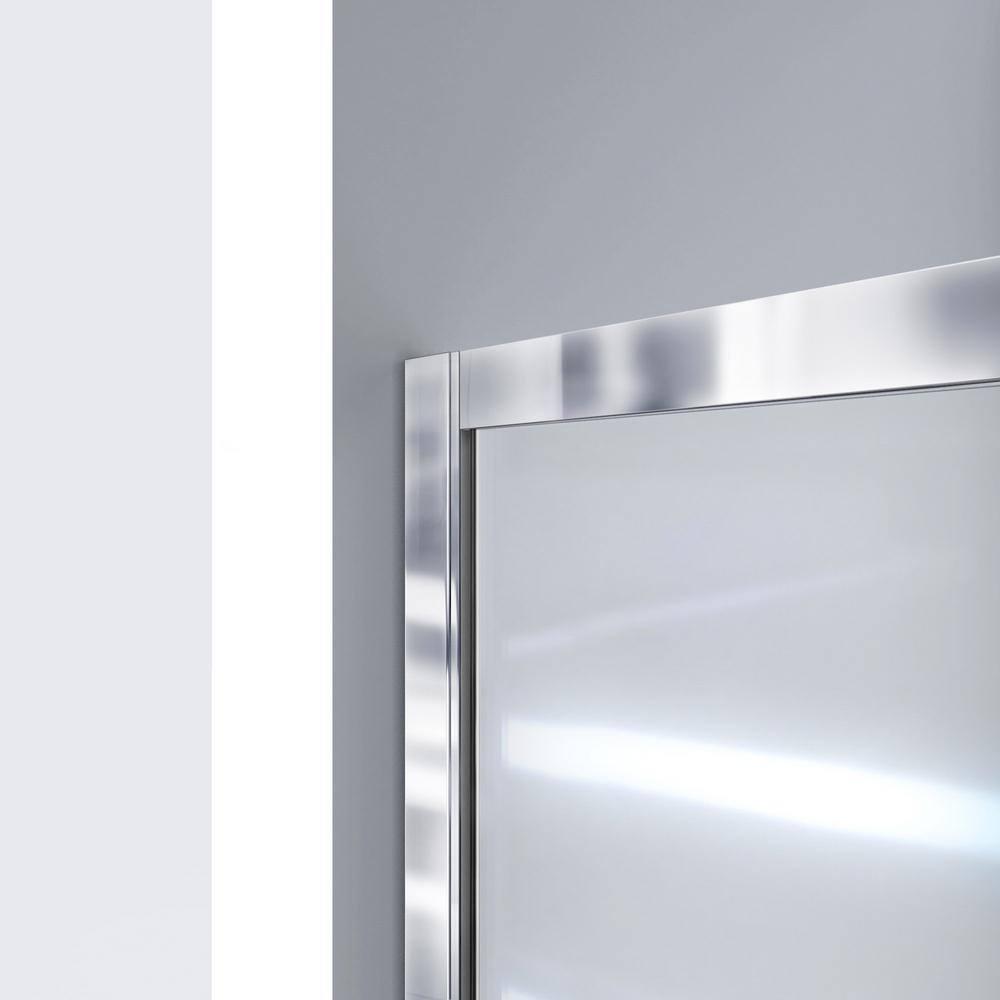 Infinity-Z 60" W x 30" D x 76.75" H Semi-Frameless Rectangle Shower Enclosure with Towel Bar and Base Included