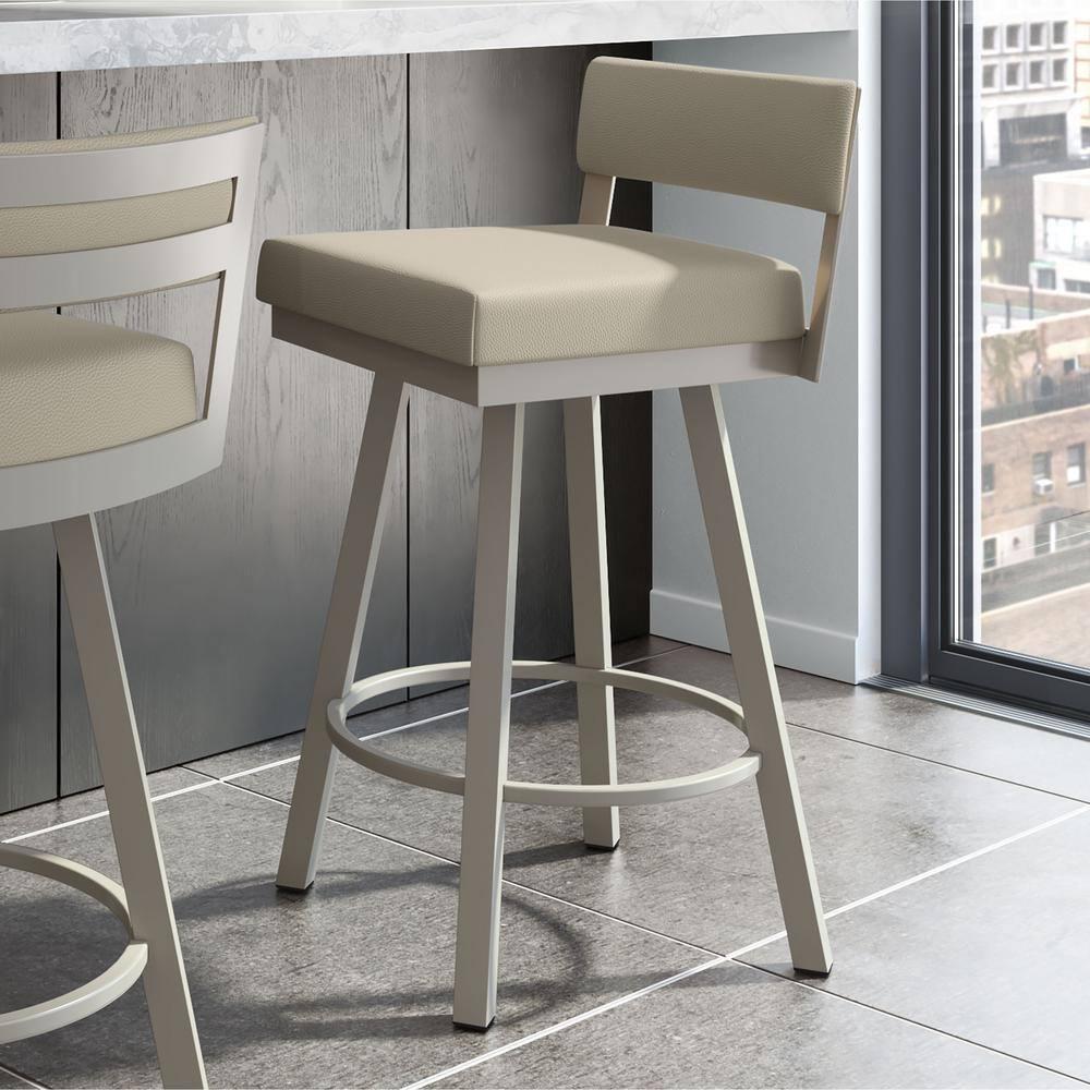 Amisco Travis Upholstered Counter Height Barstool Greige/Gray