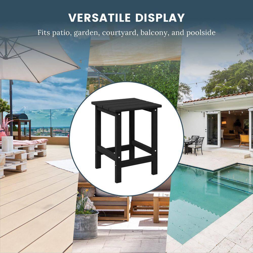 Westin Outdoor Patio Plastic Side Accent Table, Black