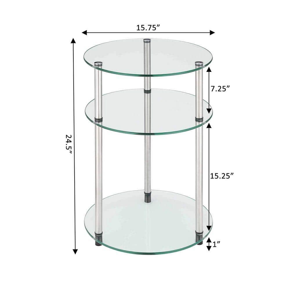 Convenience Concepts Designs2Go No Tools 3 Tier Round Table, Multiple Finishes