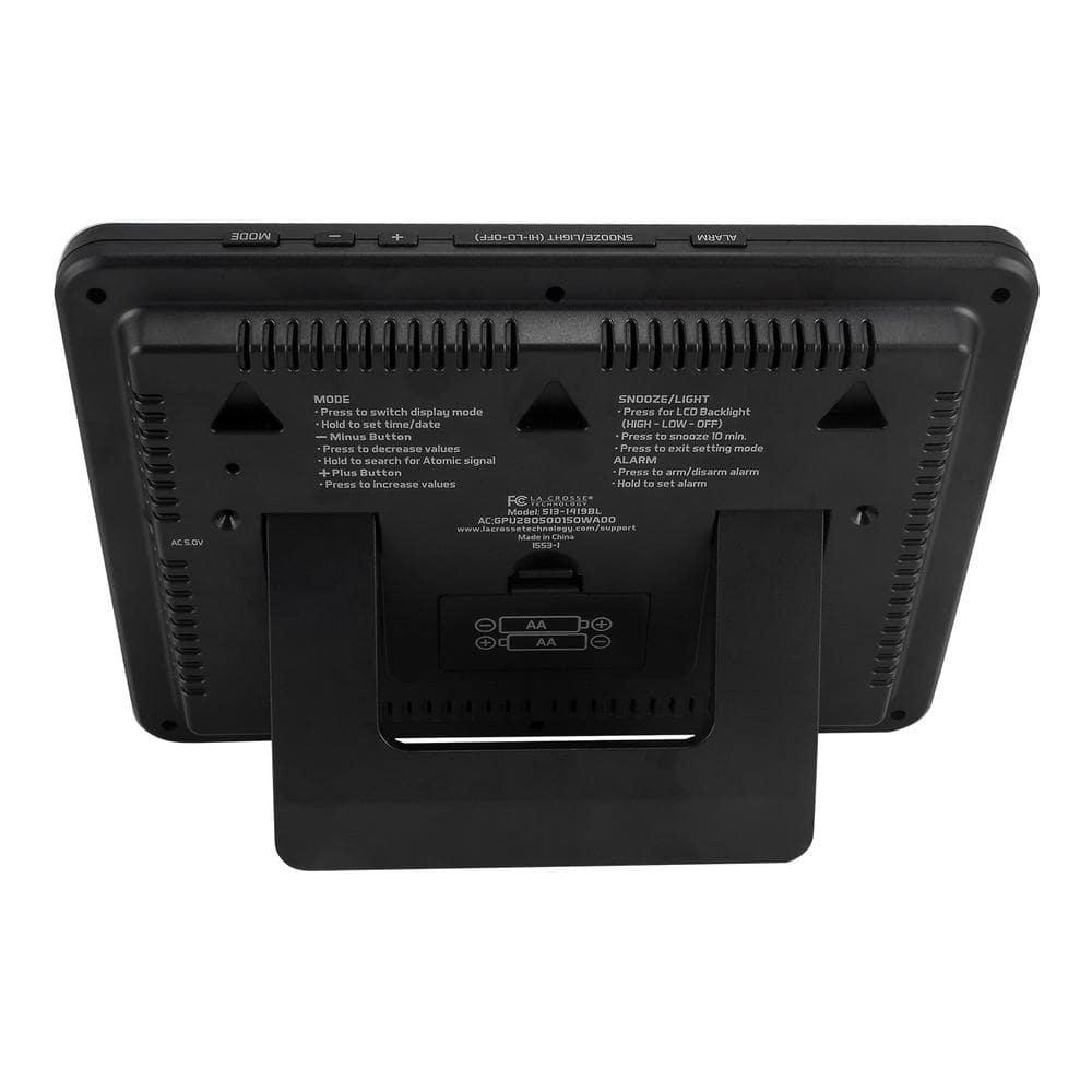 La Crosse Technology Backlight Atomic Full Calendar Clock with Extra-Large Digits, 513-1419BL-INT