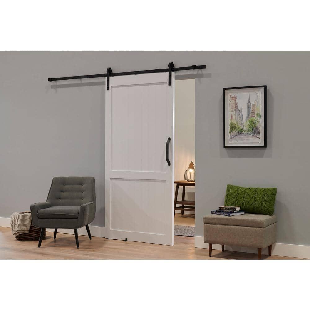 LTL Home Products Millbrooke 84'' Hollow Paneled with Installation Hardware Kit Barn Door