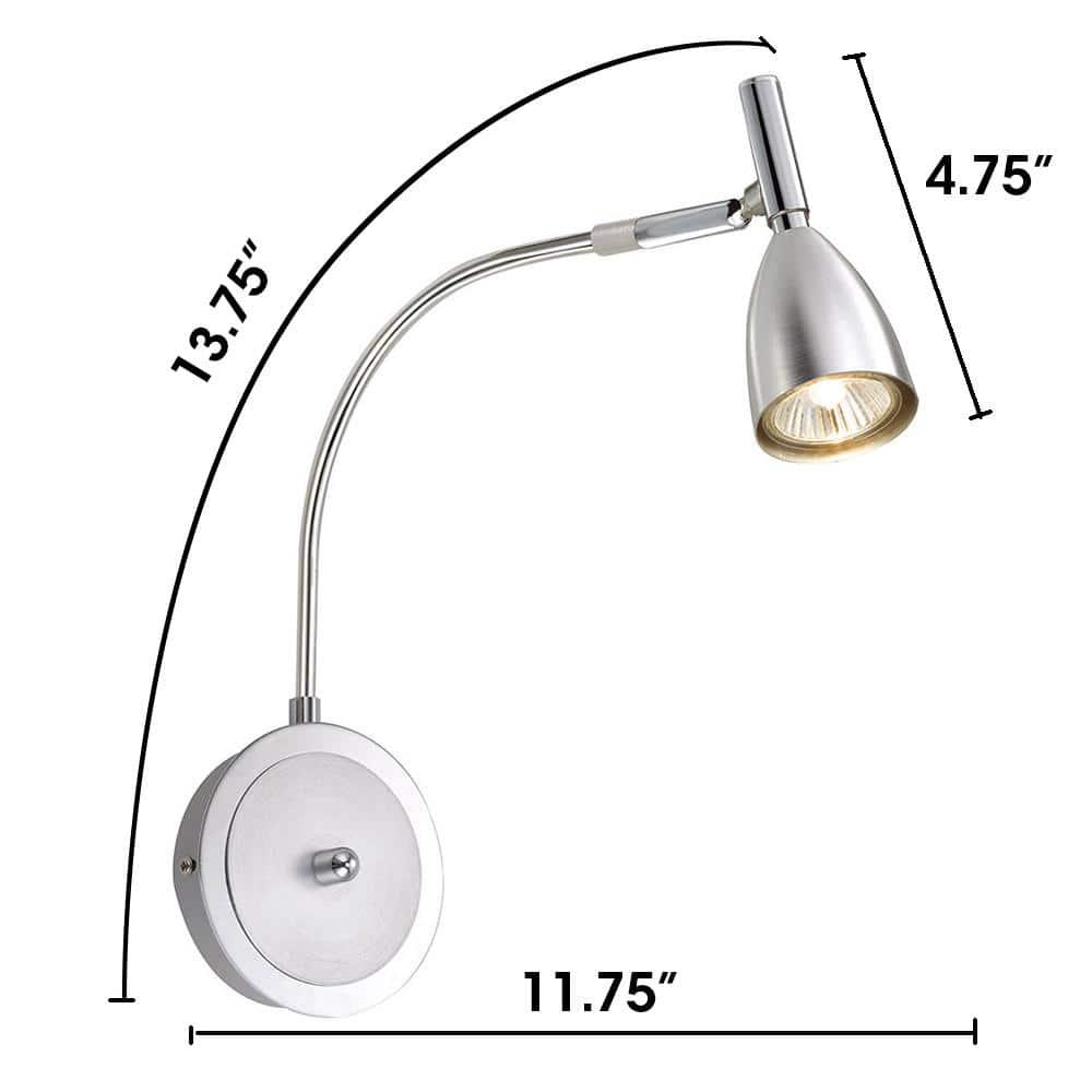 Chrome Adjustable Direct Wired Electric Wall Sconce