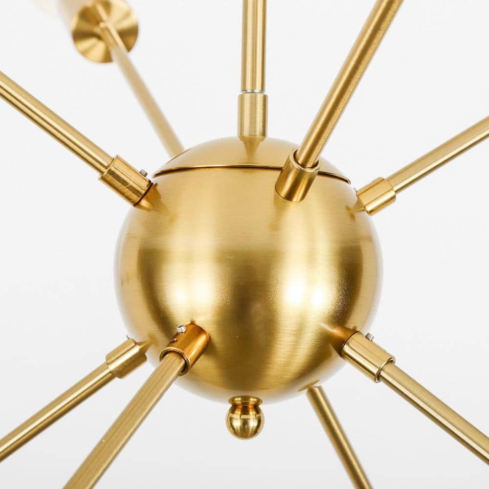 8 Lights Modern Sputnik Chandeliers Vintage Ceiling Light Fixture with E26 Bulb Base Industrial Pendant Lighting for Kitchen Dining Room Living Room Bedroom,Gold