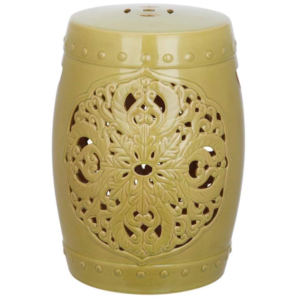 Safavieh Solid Floral Garden Indoor/Outdoor Patio Stool, Green