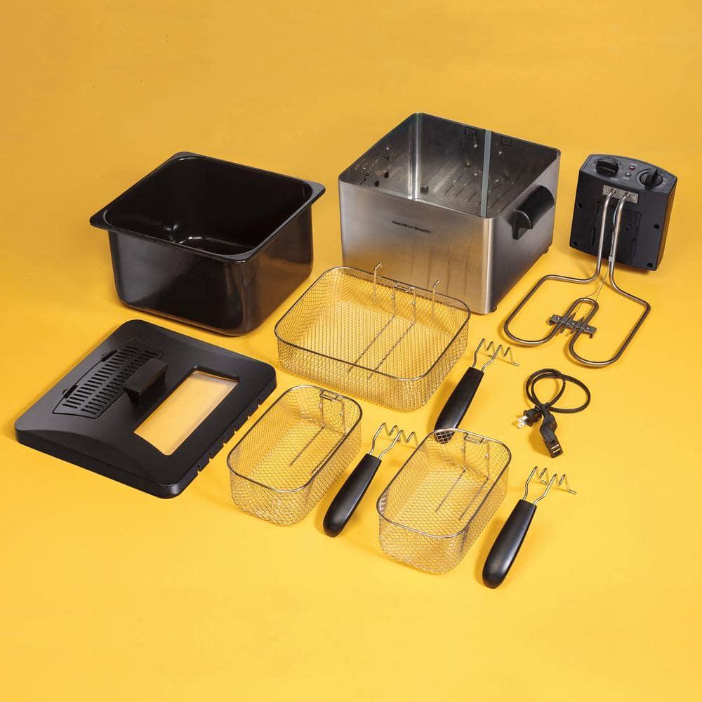 Hamilton Beach Hamilton Beach® Professional-Style Electric Deep Fryer with 12-Cup Food Capacity, Lid with View Window and Three Frying Baskets