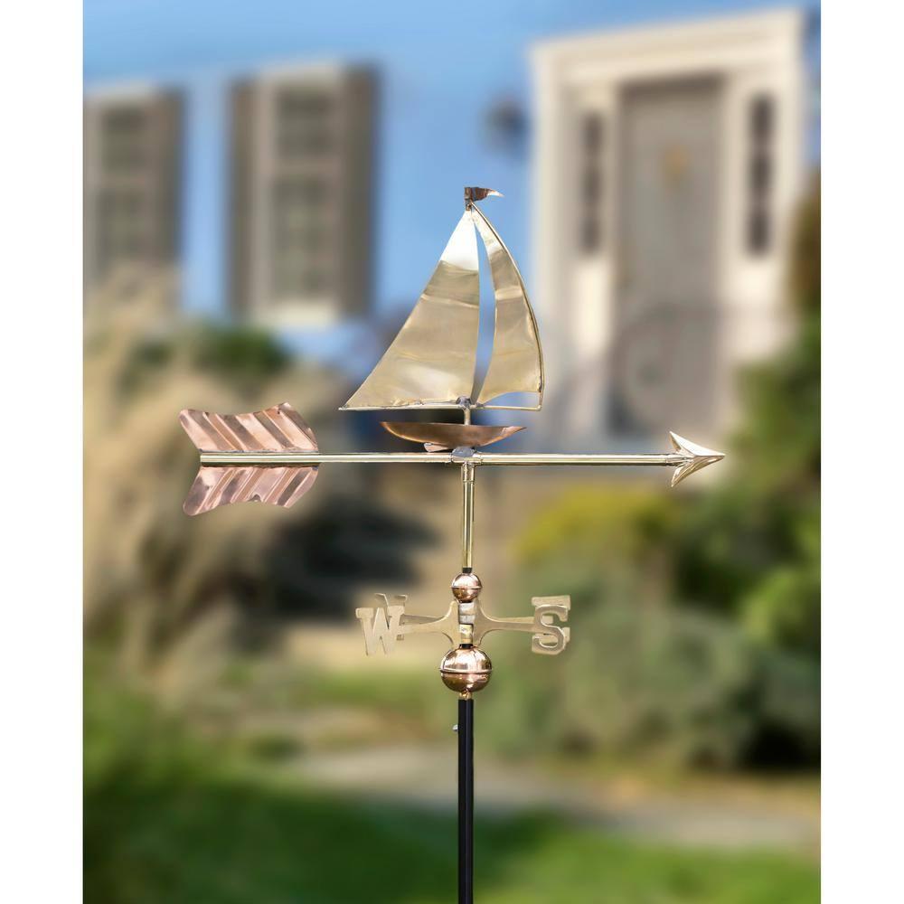 Good Directions 8803PG Sailboat Garden Weathervane with Garden Pole, Pure Copper