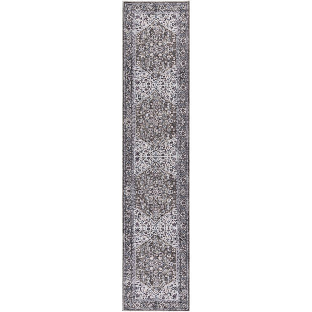 Oriental Machine Washable Cotton/Polyester Area Rug in Ivory/Olive