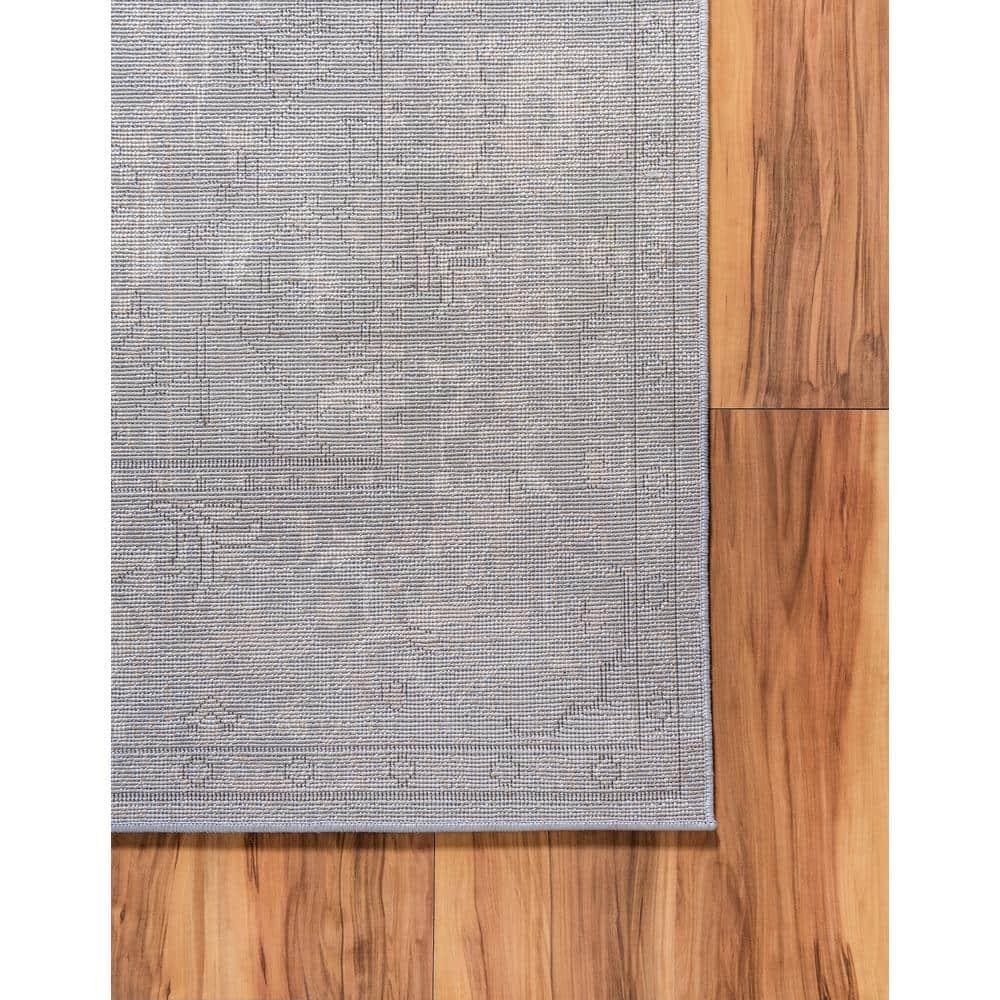 Unique Loom Portland Collection Area Rug - Central (4' 1" Square Gray/Beige)