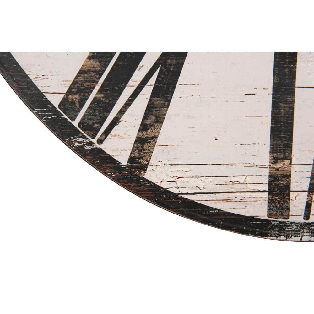 Woven Paths 29" Oval Distressed White Wood Wall Clock