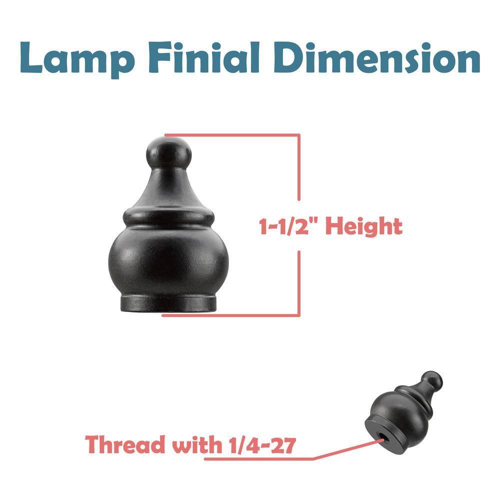 Aspen Creative 24017-31 Steel Lamp Finial in Oil Rubbed Bronze Finish, 1-1/2" Tall (1 Pack)
