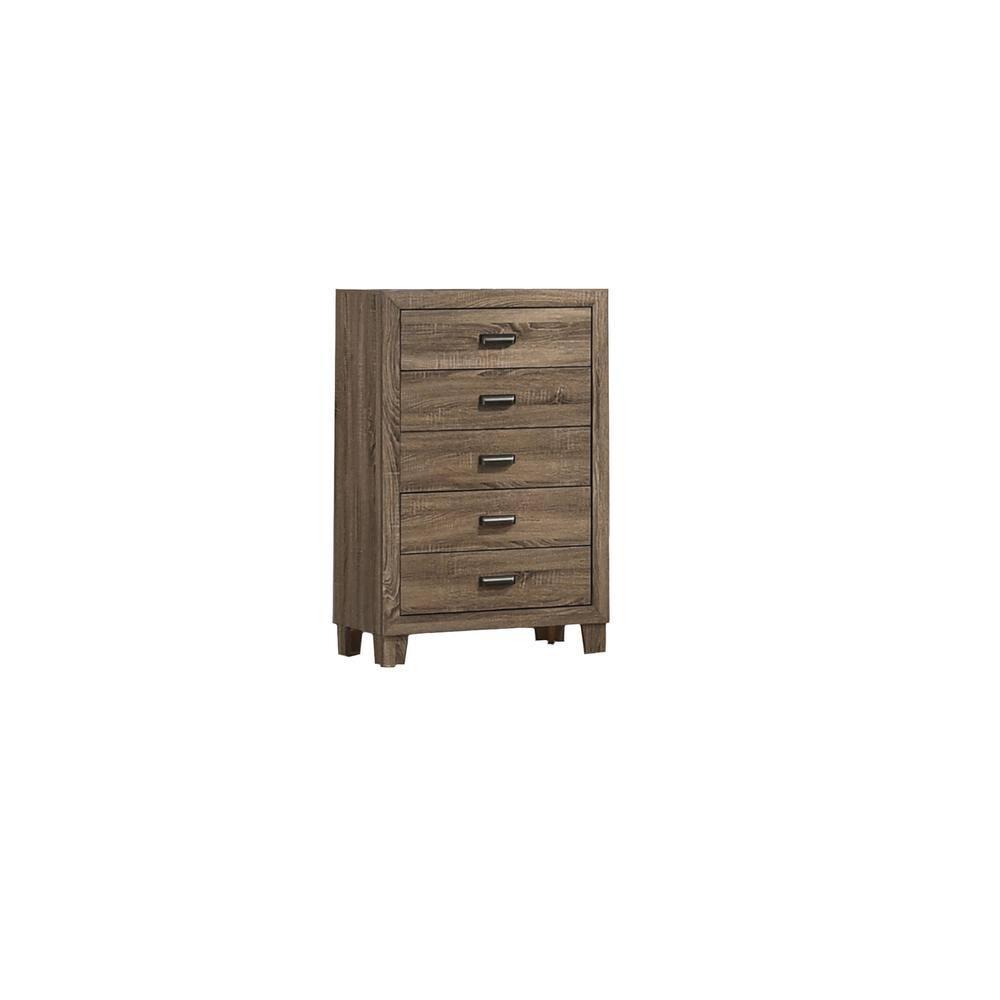 Donna 5-Piece Dark Walnut Queen Panel Bedroom Set