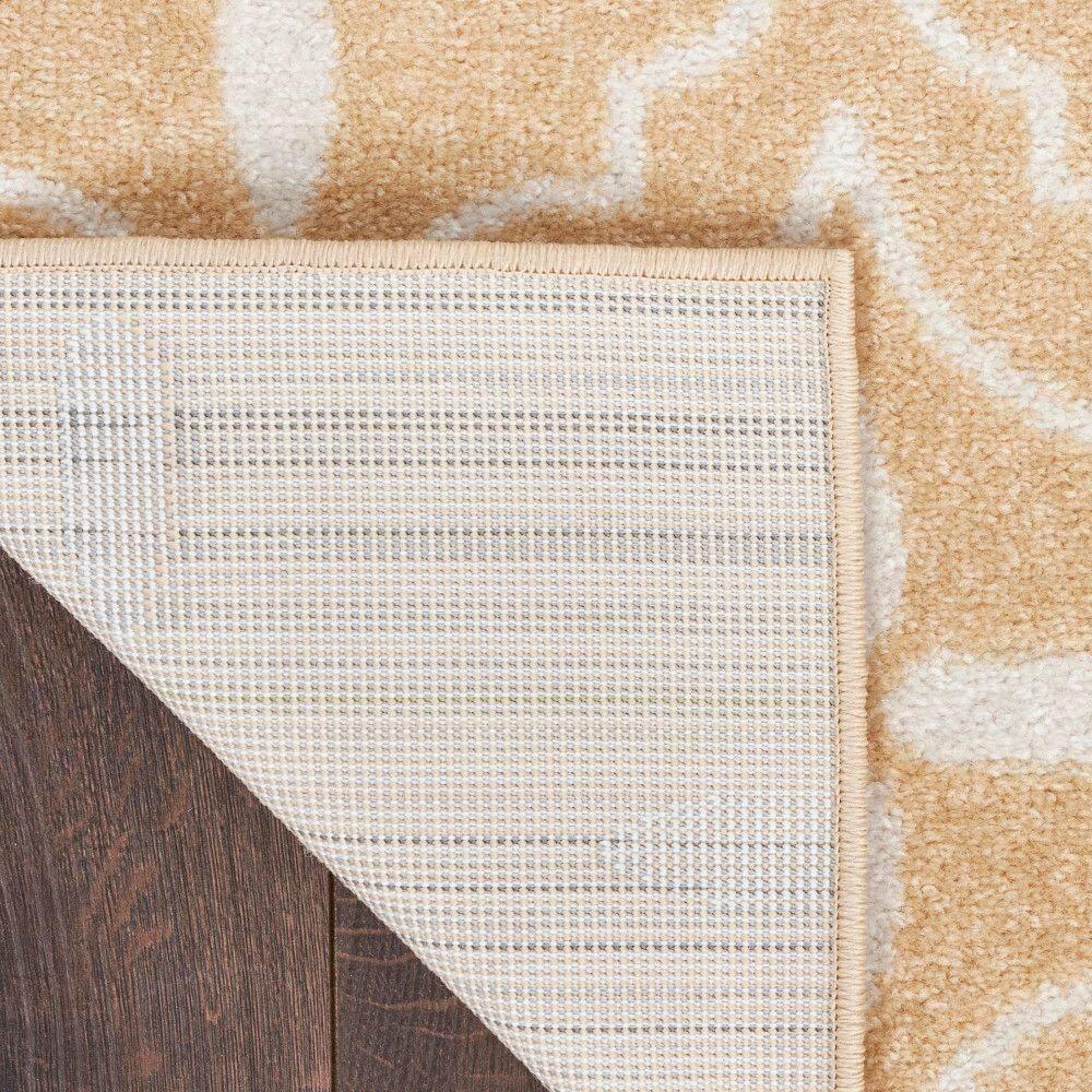 Nourison Essentials Moroccan Modern Indoor Outdoor Rug Beige Ivory 4' x 6'