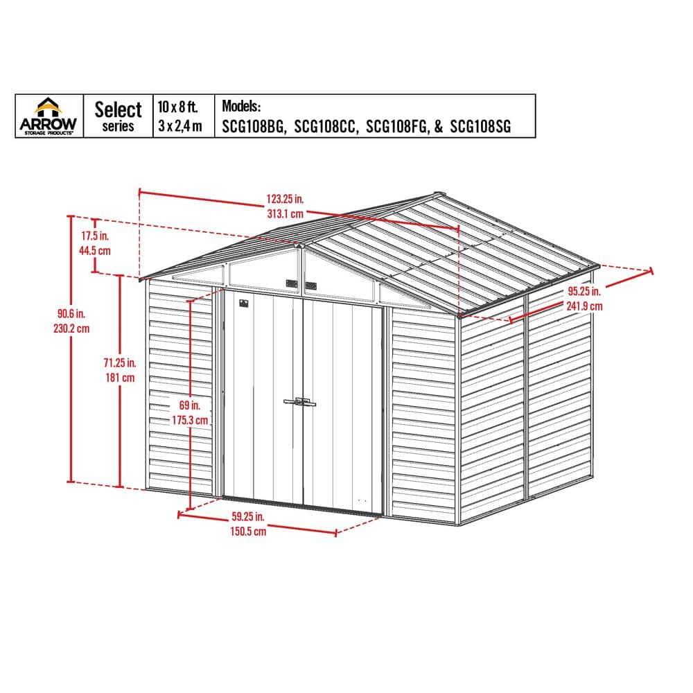 Arrow Arrow Select Steel Storage Shed Steel Storage Shed
