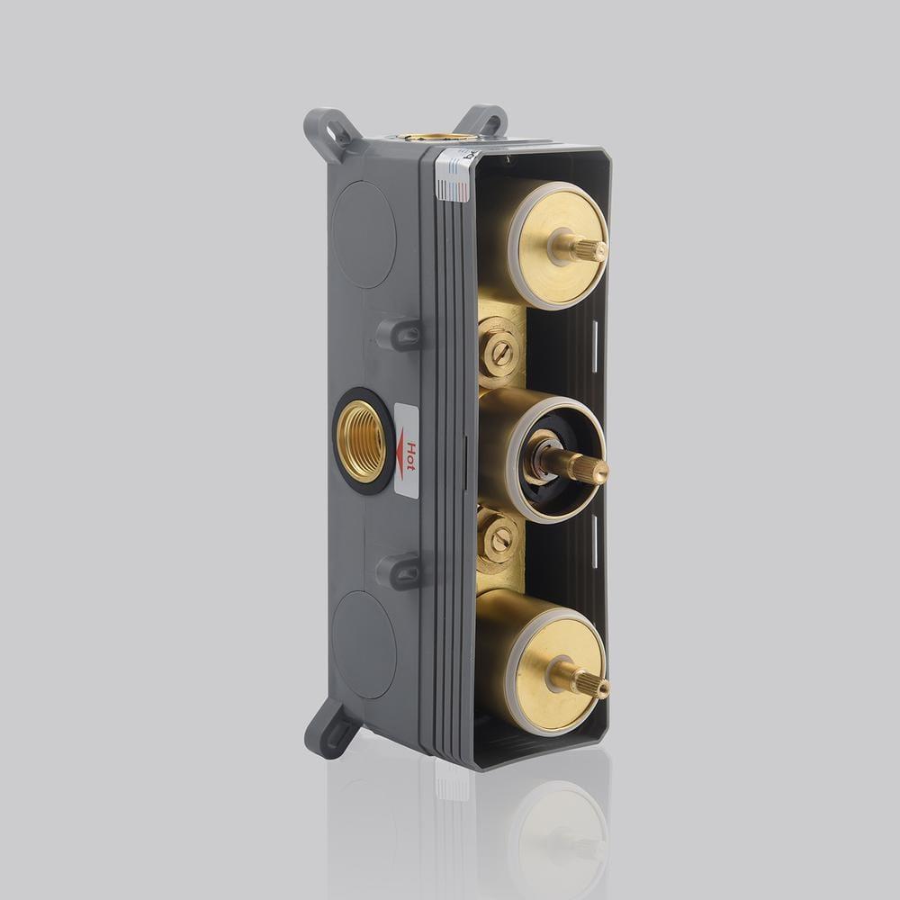 Herathena 3 Functions Wall Mounted Luxury Shower System with 6 Body Jets (Rough-in Valve Included)