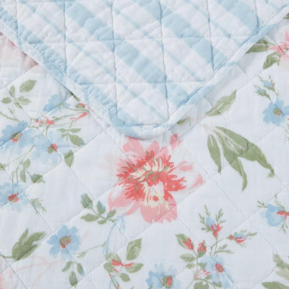 Laura Ashley Emilie Blue Standard Cotton Quilt Set